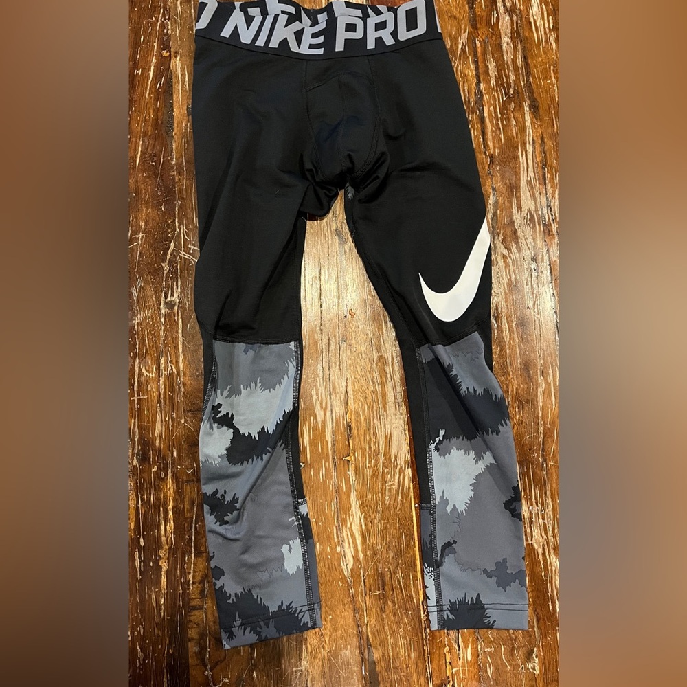 Nike Kids Black and Gray Athletic Long Underwear